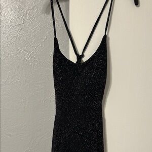 Speechless Black Sparkle Strapless Dress